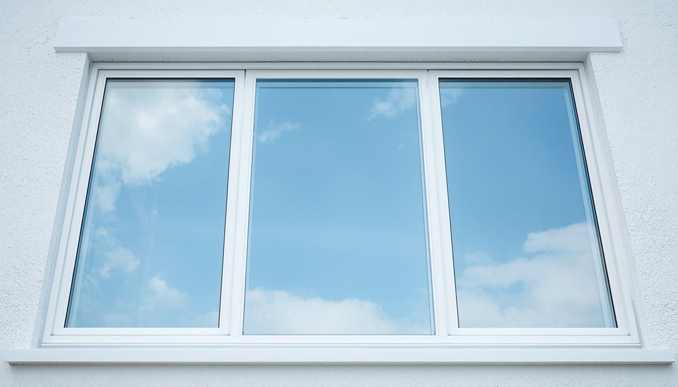 The same window perfectly clear after a Pelora Surfaces house wash
